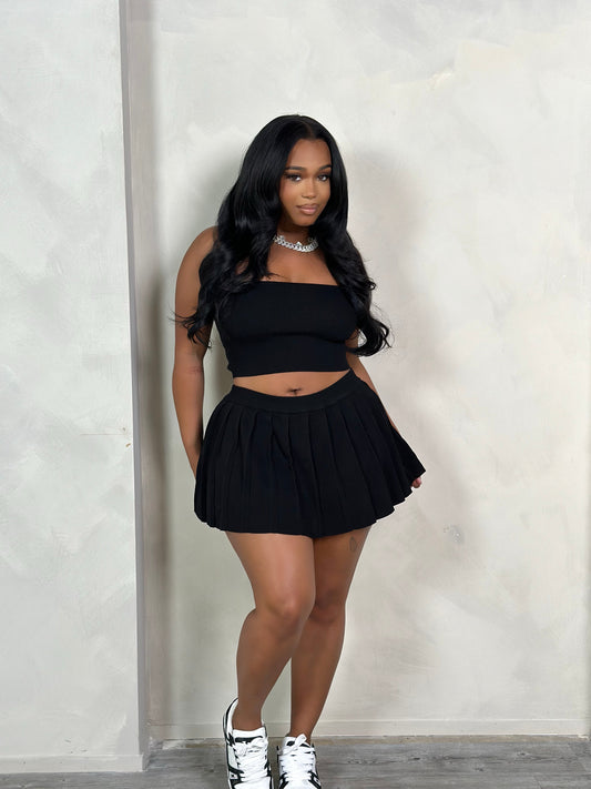 Playtime’s Over Pleated Skirt Set
